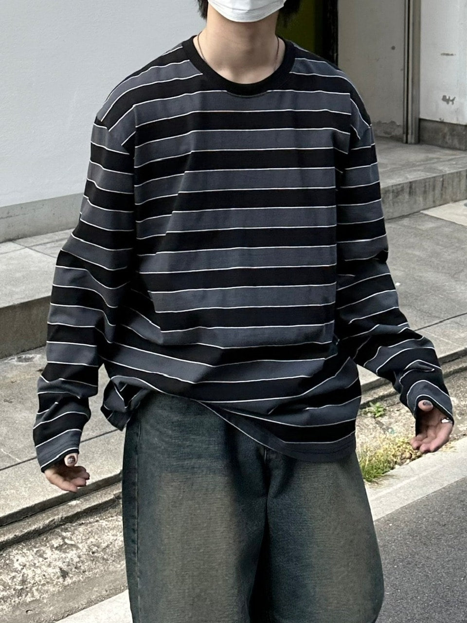 受注制【Chikashitsu +】border long sleeve (2color)