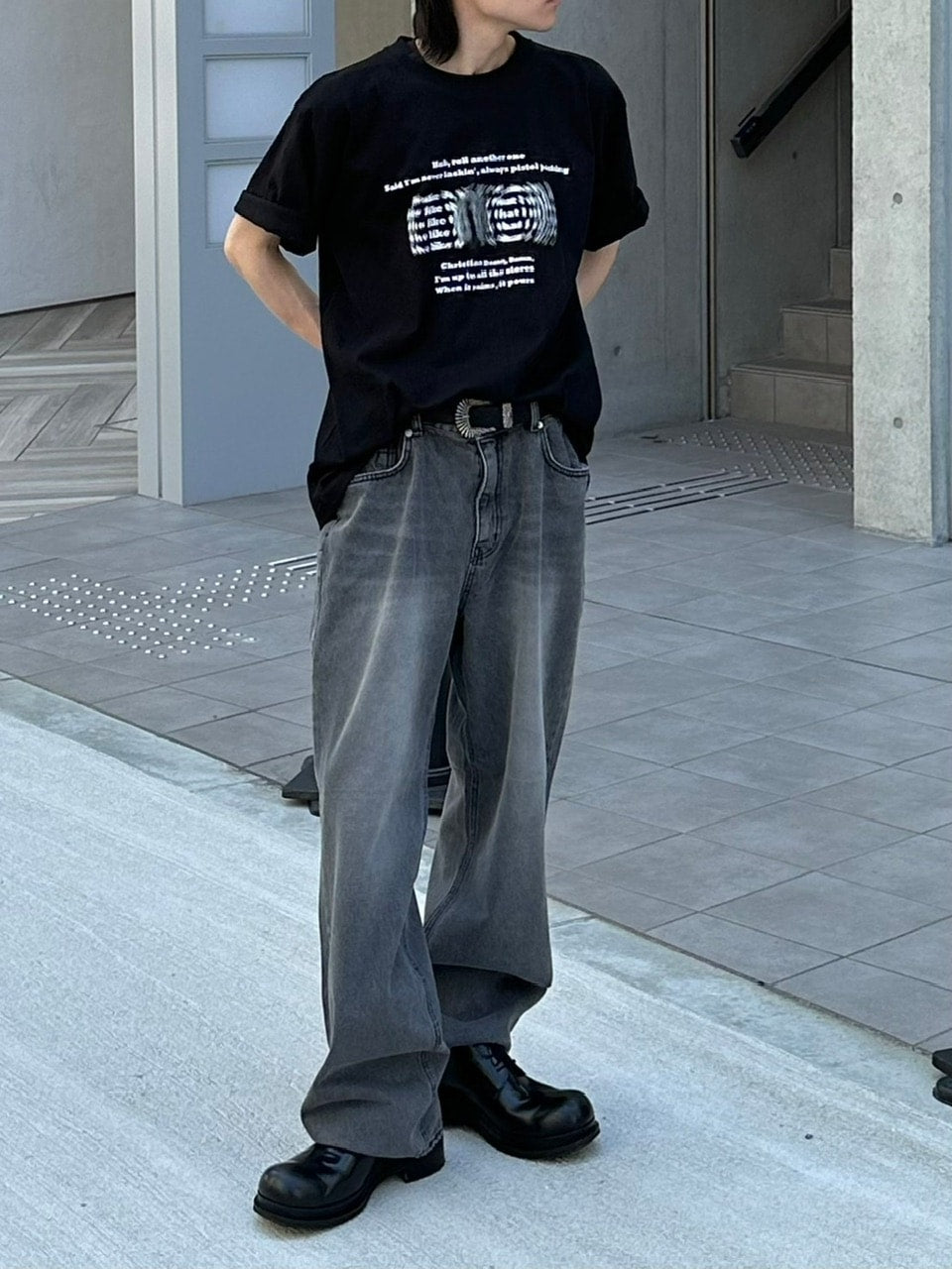 大阪店WEB限定受注制【Chikashitsu +】smokey brush deim pants (2color)