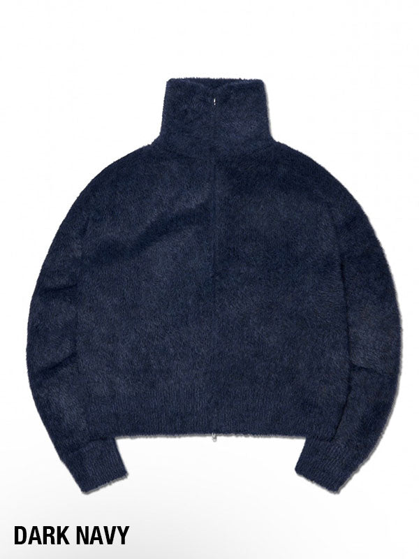【NOMANUAL】HIGH NECK HAIRY KNIT ZIP-UP