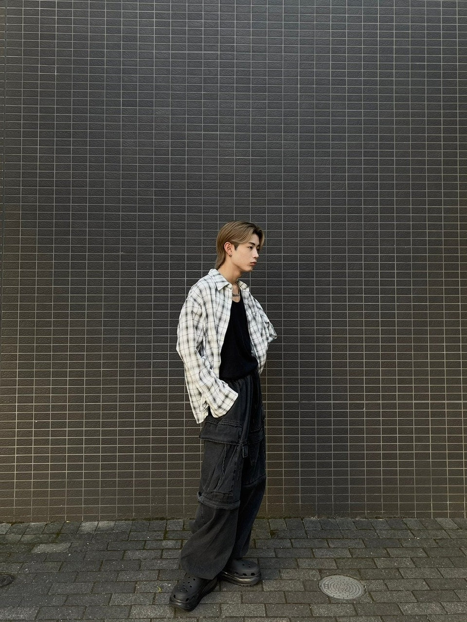 大阪店WEB限定受注制【Chikashitsu +】linen check shirt (3color)