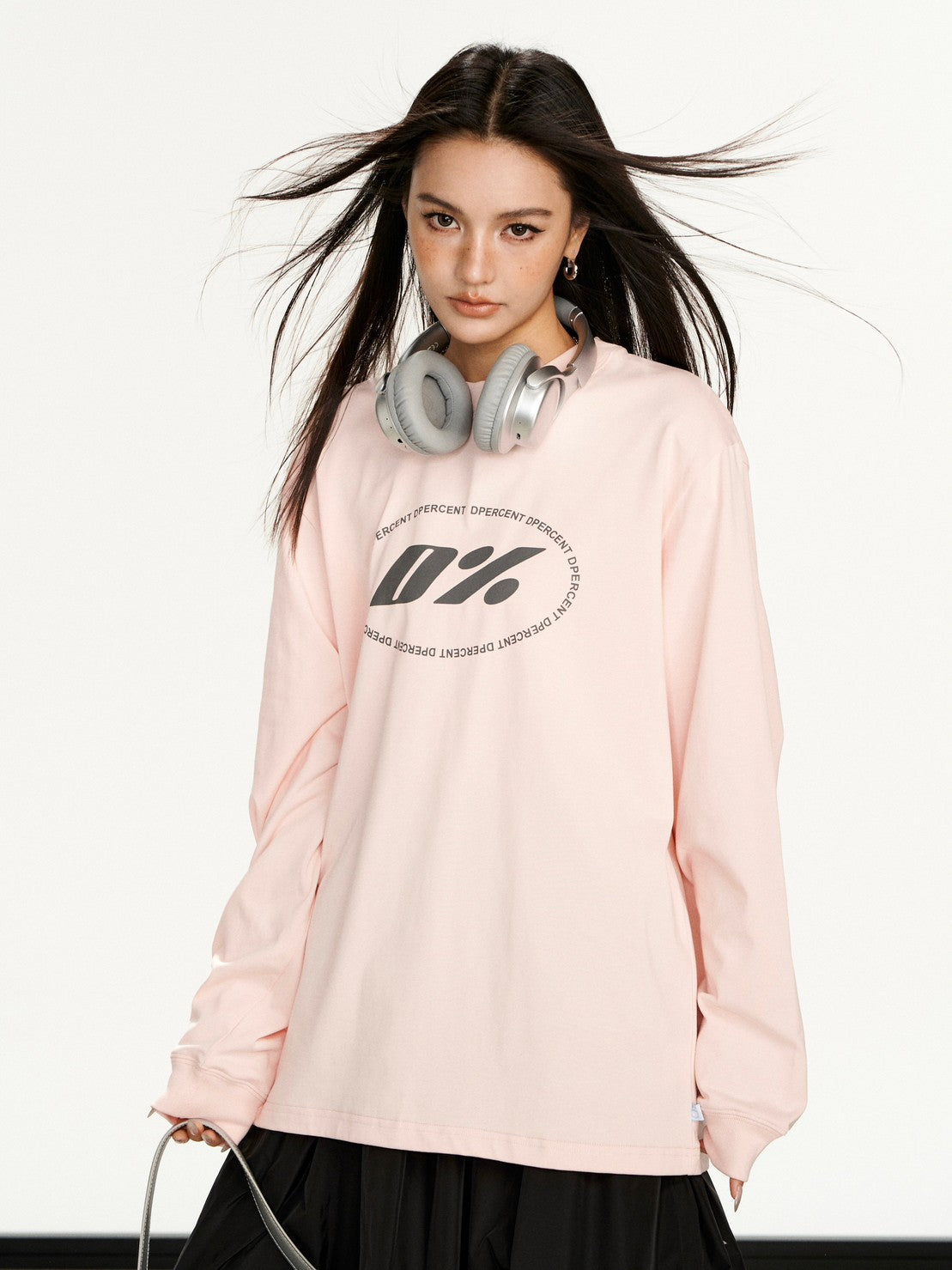 【Dpercent】Front Logo Sweater