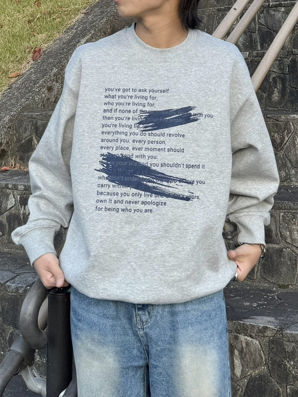 受注制【RENOL】lettering sweat shirt (4color)