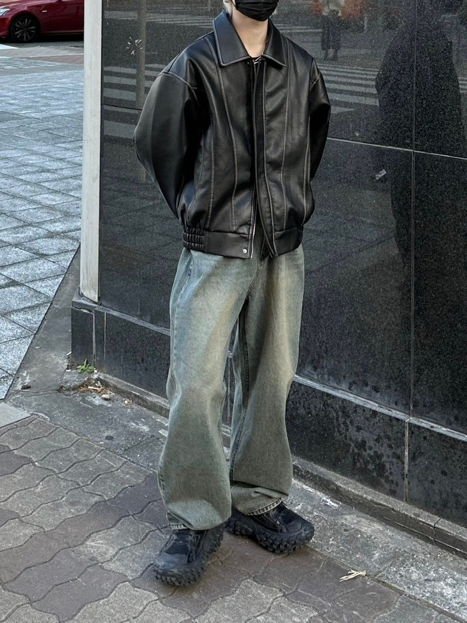 受注制【Chikashitsu +】leather blouson (2color)