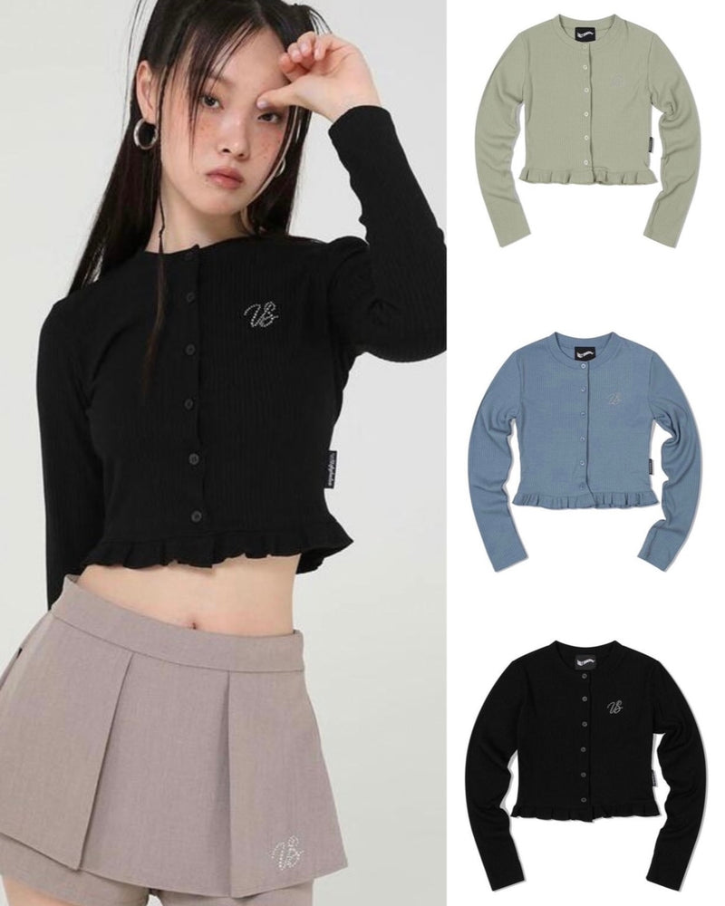 【Uglyshadow】CRYSTAL CARDIGAN / 【アグリーシャドウ】クリスタル長袖カーディガン