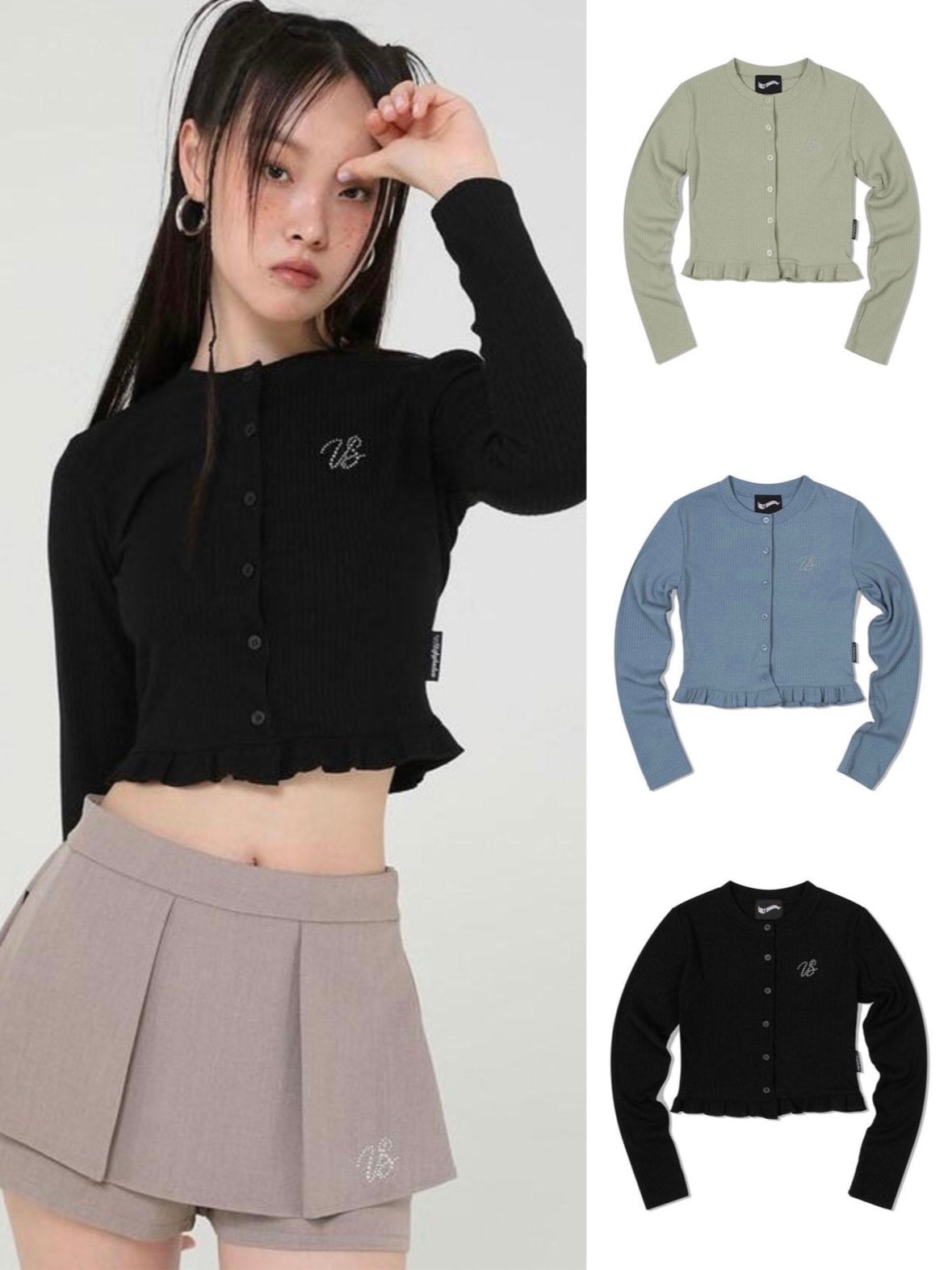 【Uglyshadow】CRYSTAL CARDIGAN / 【アグリーシャドウ】クリスタル長袖カーディガン