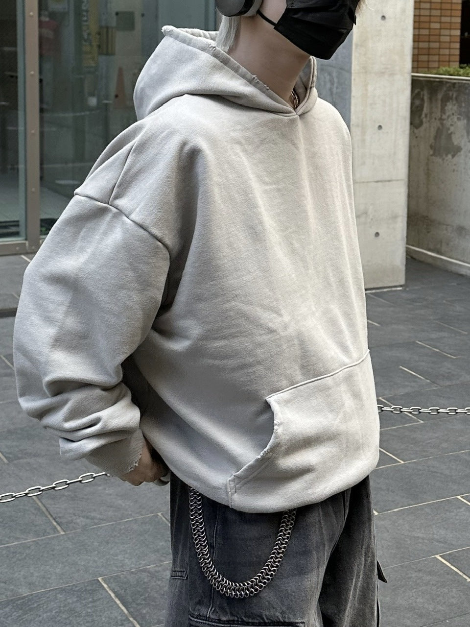 大阪店WEB限定【Chikashitsu +】damage arm warmer hoodie (3color)