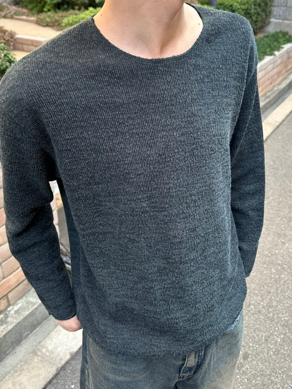 【Chikashitsu +】unisex over knit (4color) / 【チカシツプラス】ユニセックスオーバーサイズ長袖ニット