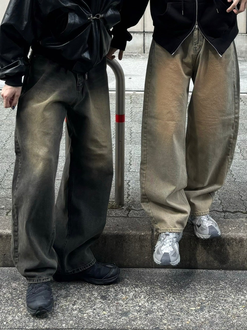 【Chikashitsu +】vintage wash semi wide denim pants 2 / 【チカシツプラス】ヴィンテージウォッシュセミワイドデニムパンツ