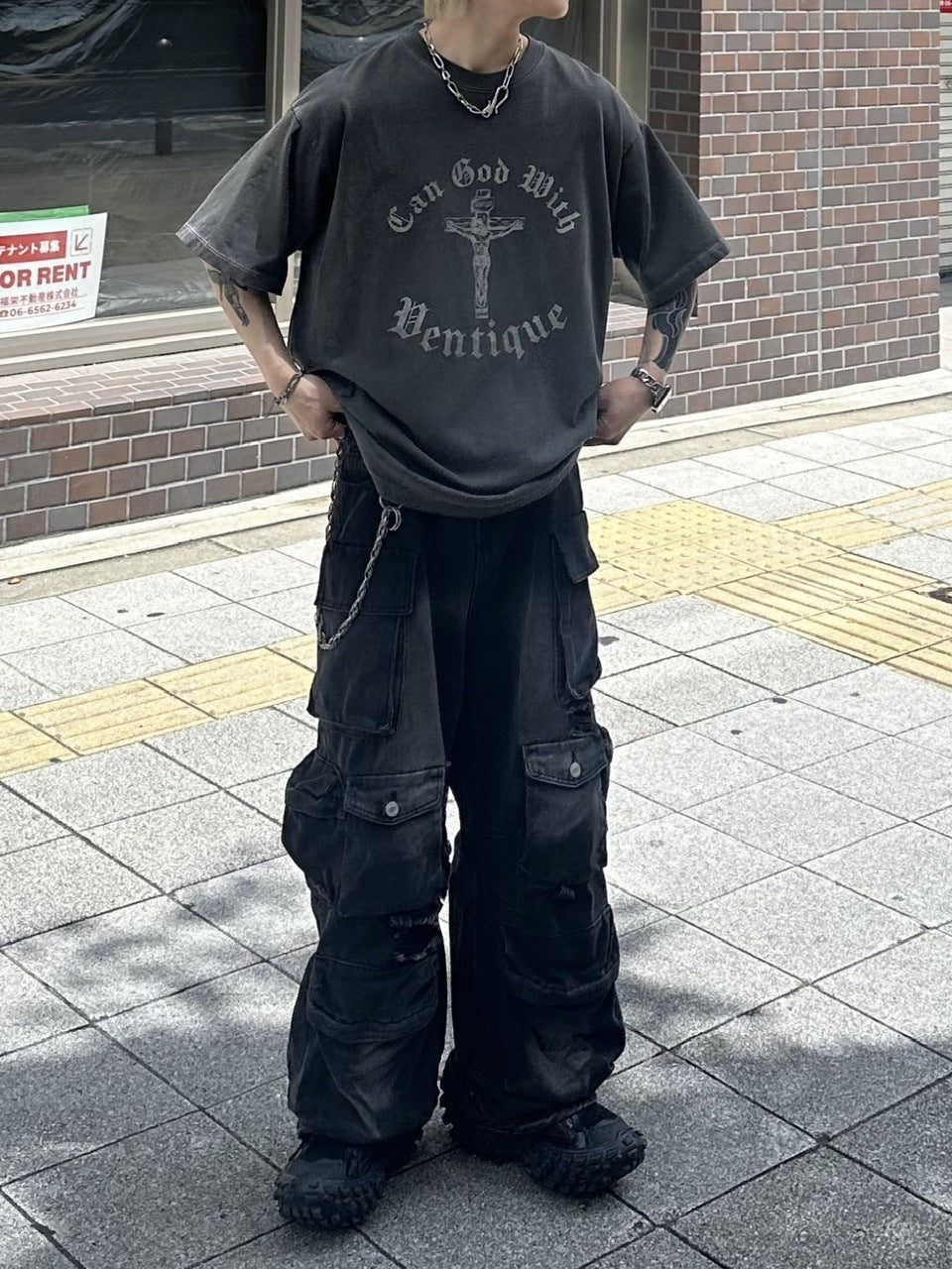 大阪店WEB限定【Chikashitsu +】box fit jesus t-shirt (2color)