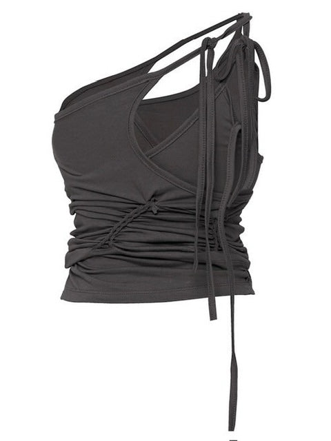 【FLAREUP】[SET] Handmade Twisted Layered Top