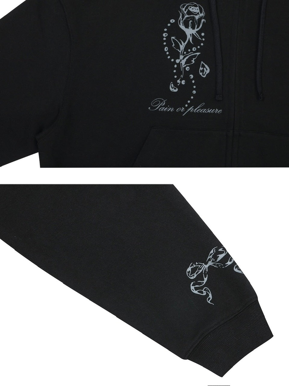 【PAIN OR PLEASURE】ROSE 2WAY HOOD ZIP UP