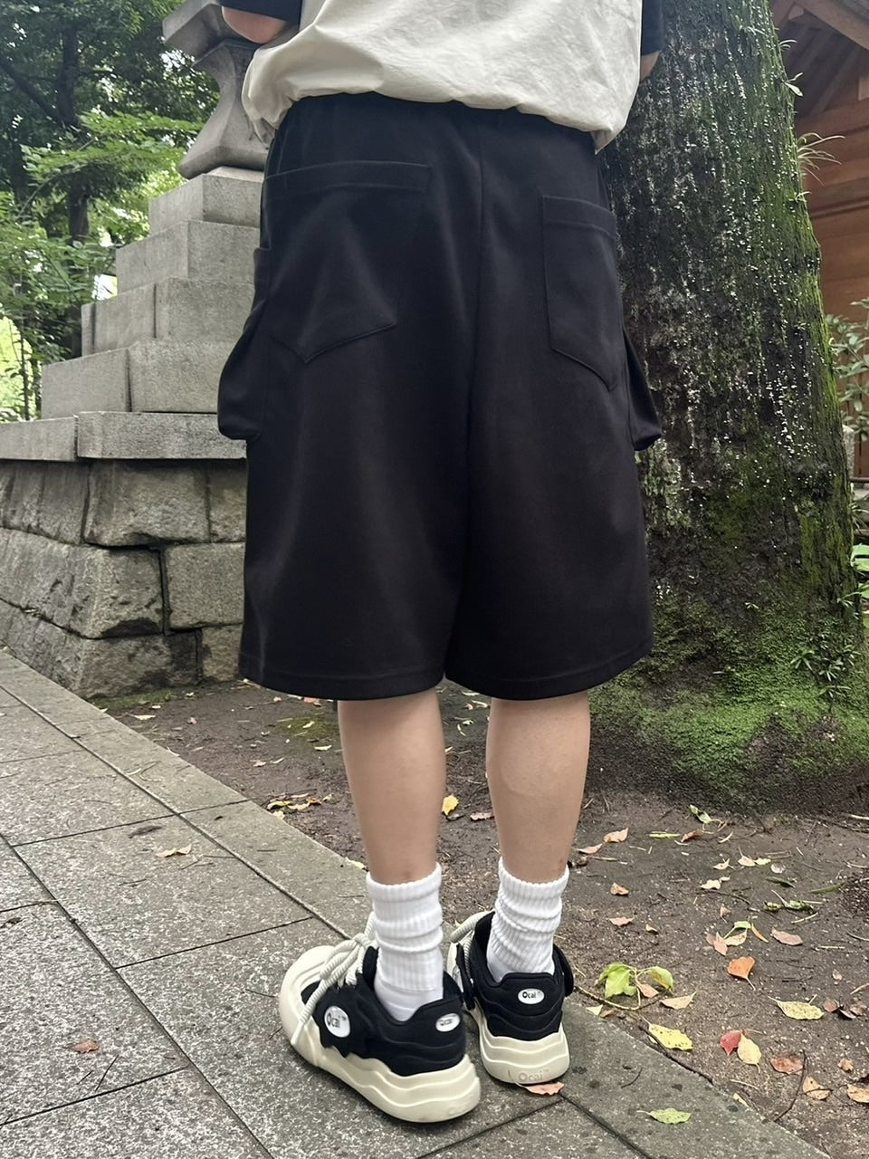 受注制【youll】double pocket sweat half pants (2color)