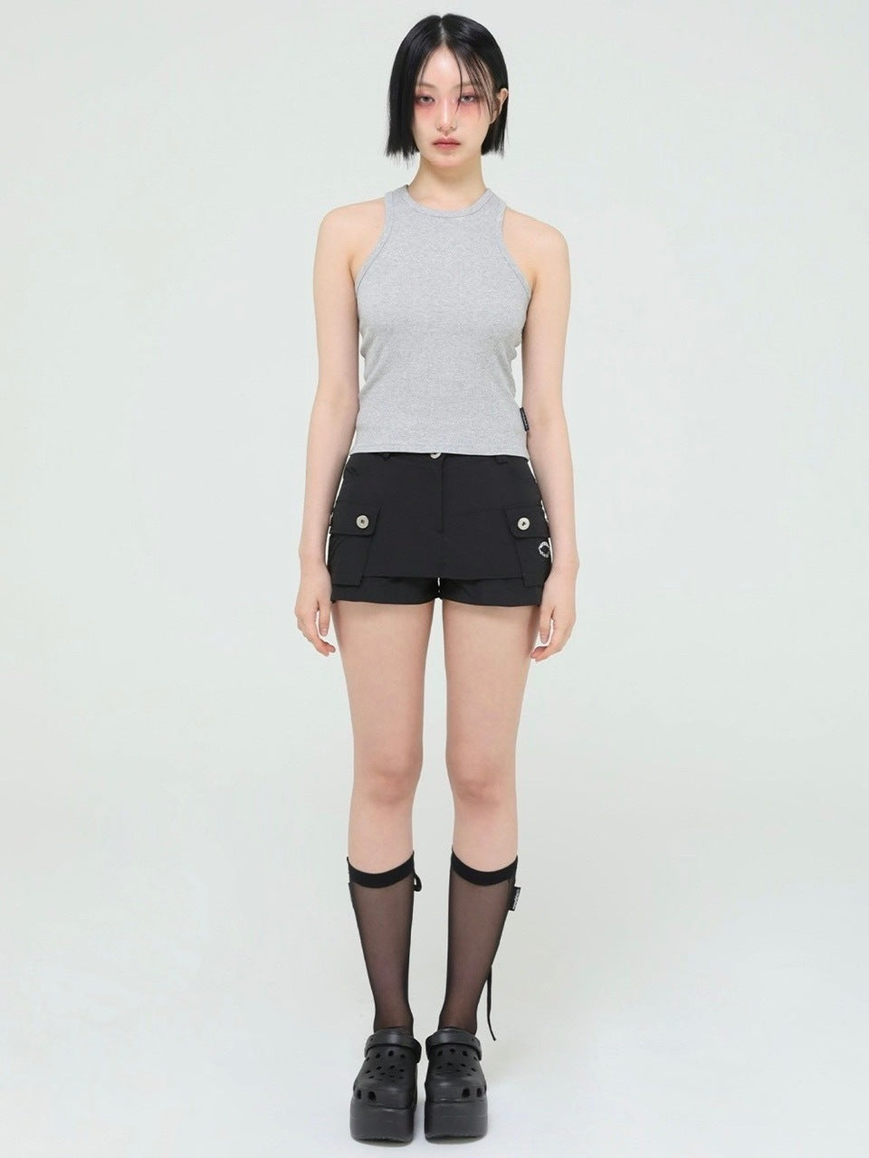 【Uglyshadow】BEADS MANGO SLEEVELESS / 【アグリーシャドウ】ビーズシンプルタンクトップ