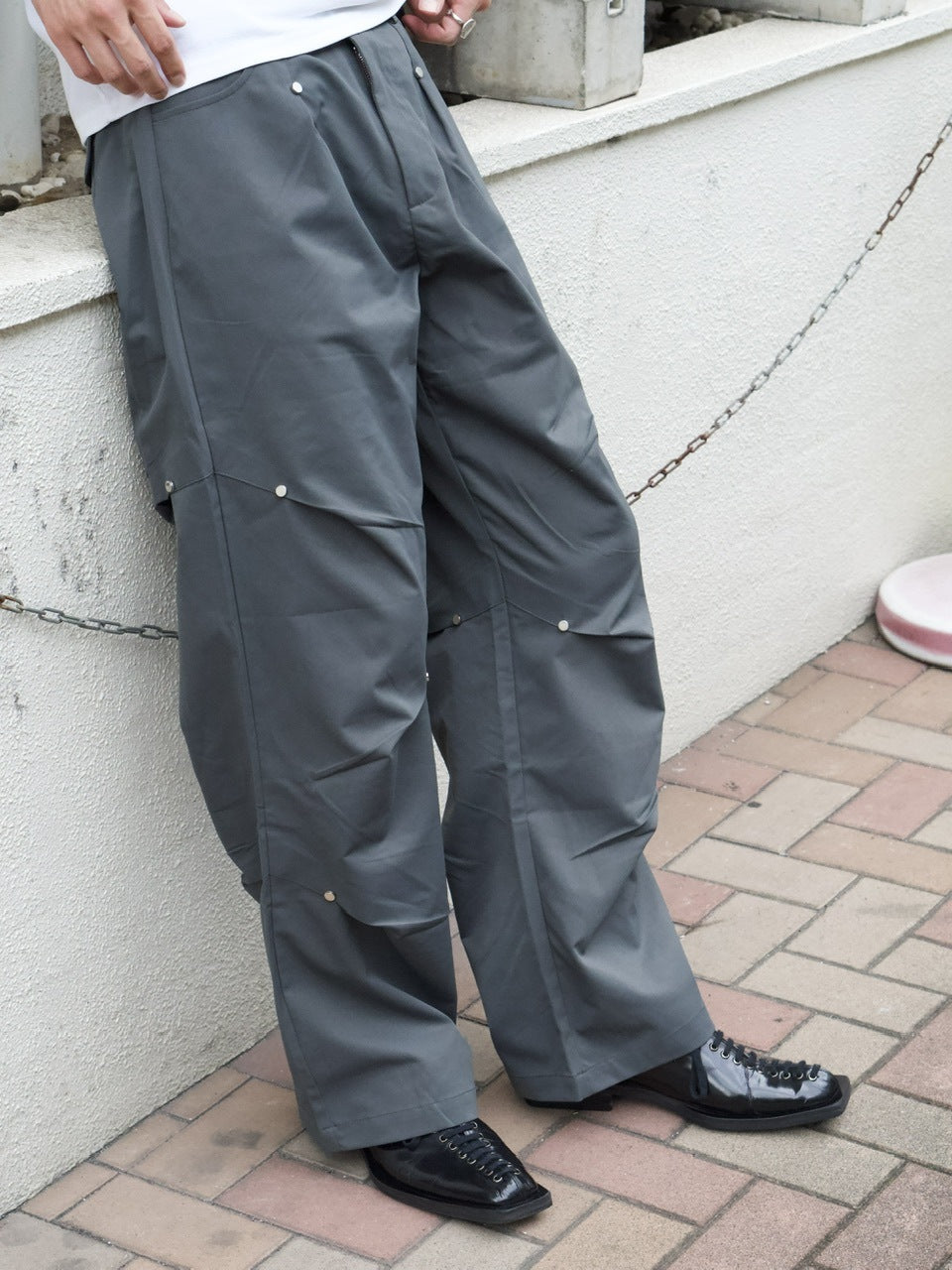 東京店WEB限定【Chikashitsu +】rivet design pants (2color