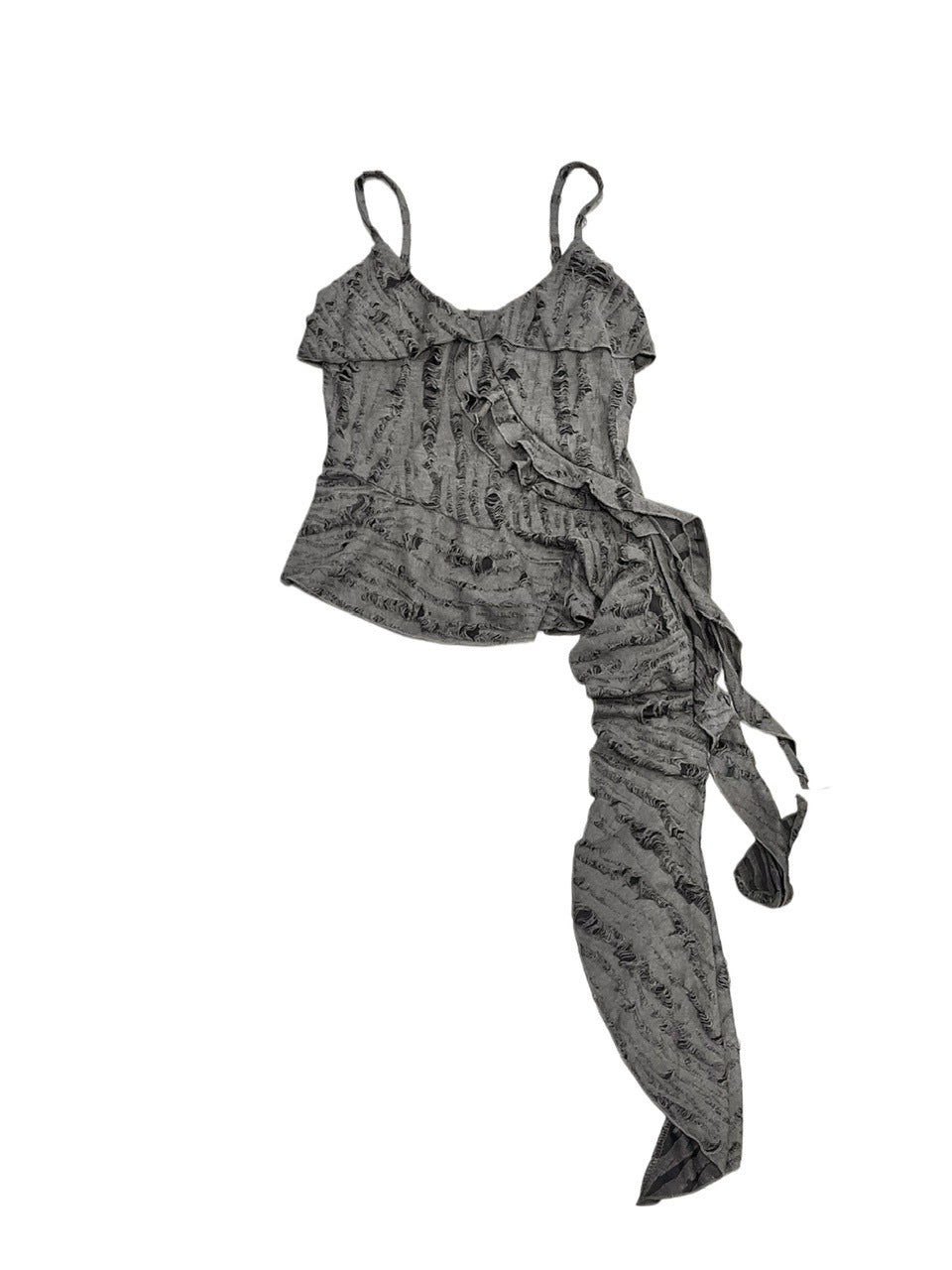 受注制【Never mind the XU】damage frill sleeveless (3color)