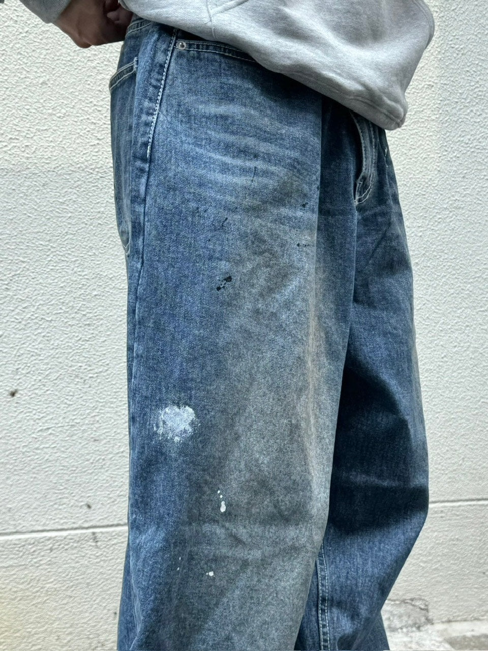 受注制【Chikashitsu +】painted buggy denim pants / 【チカシツプラス】ペイントバギーパンツデニムパンツ