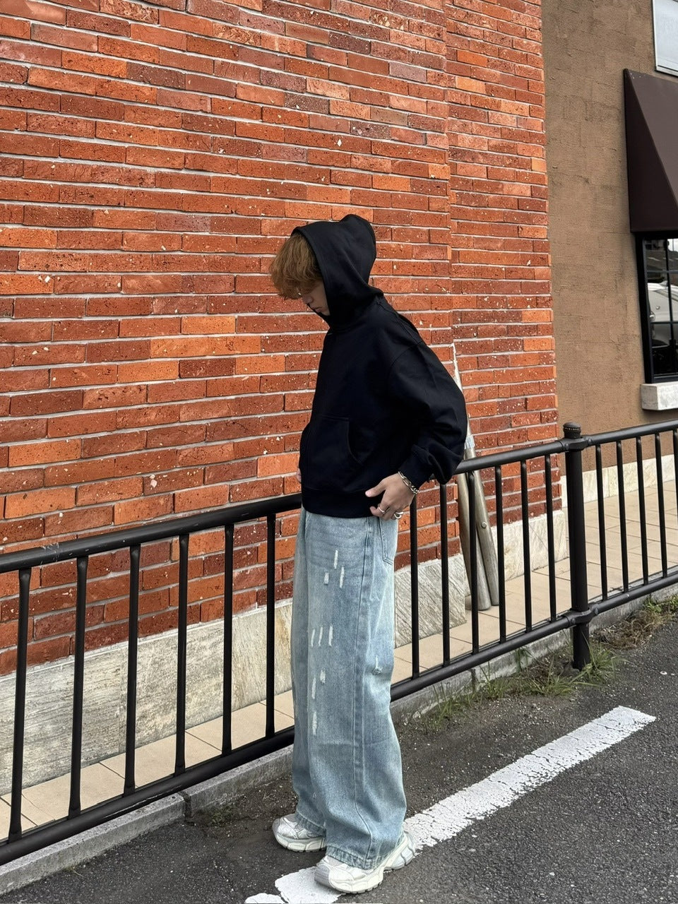 国際配送【RENOL】cropped zip up hoodie (2color)