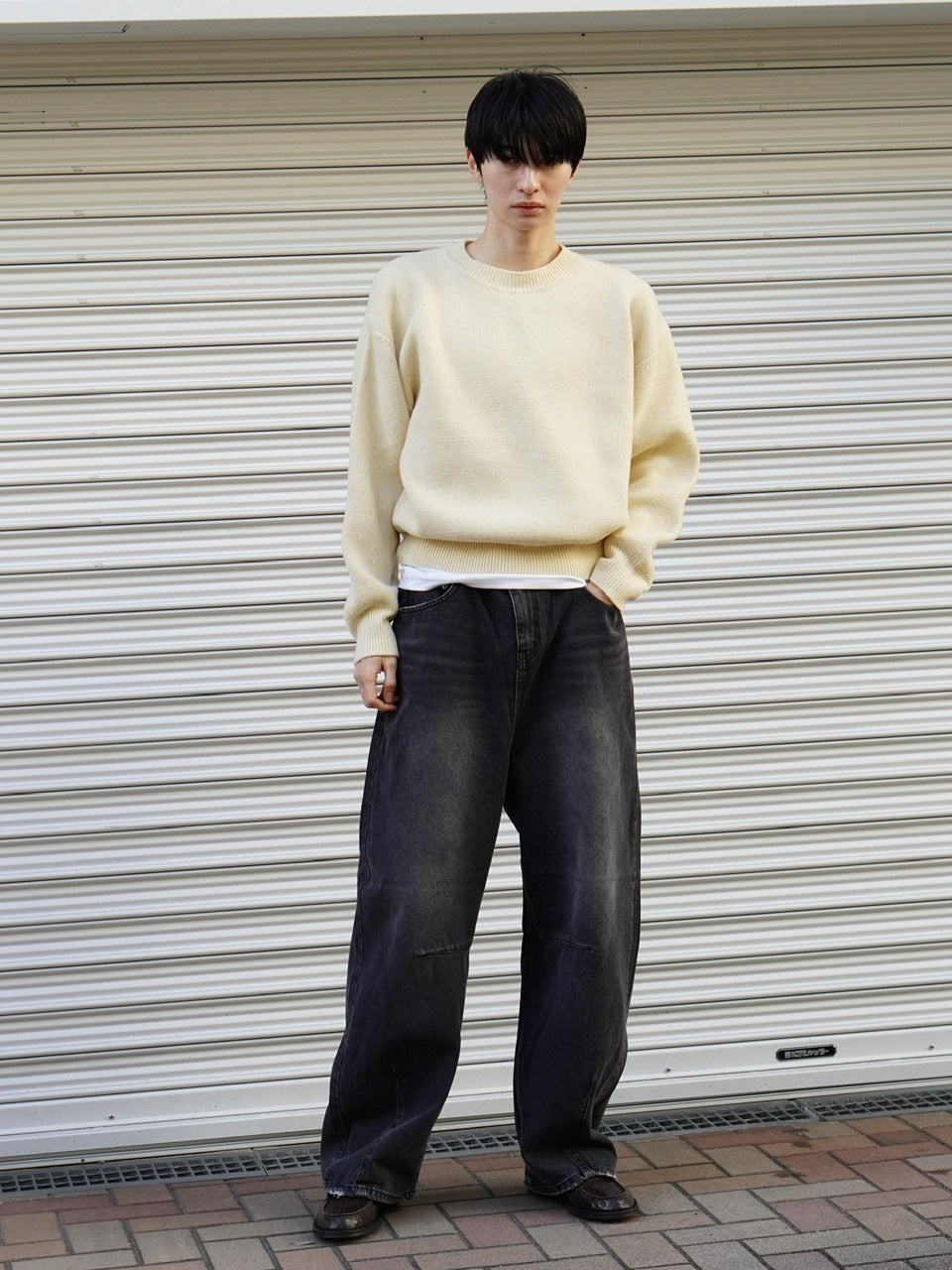 東京店WEB限定【Chikashitsu +】round wool knit (4color)