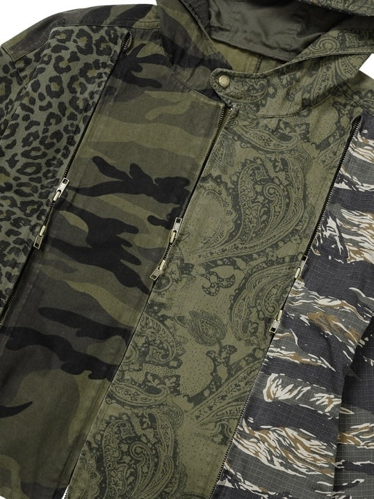 【AJOBYAJO】Camouflage Zip-Up Hooded Jacket
