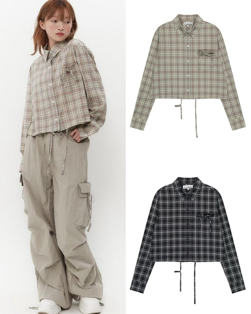 【TUOMIO】STRAPPY CHECK SHIRT