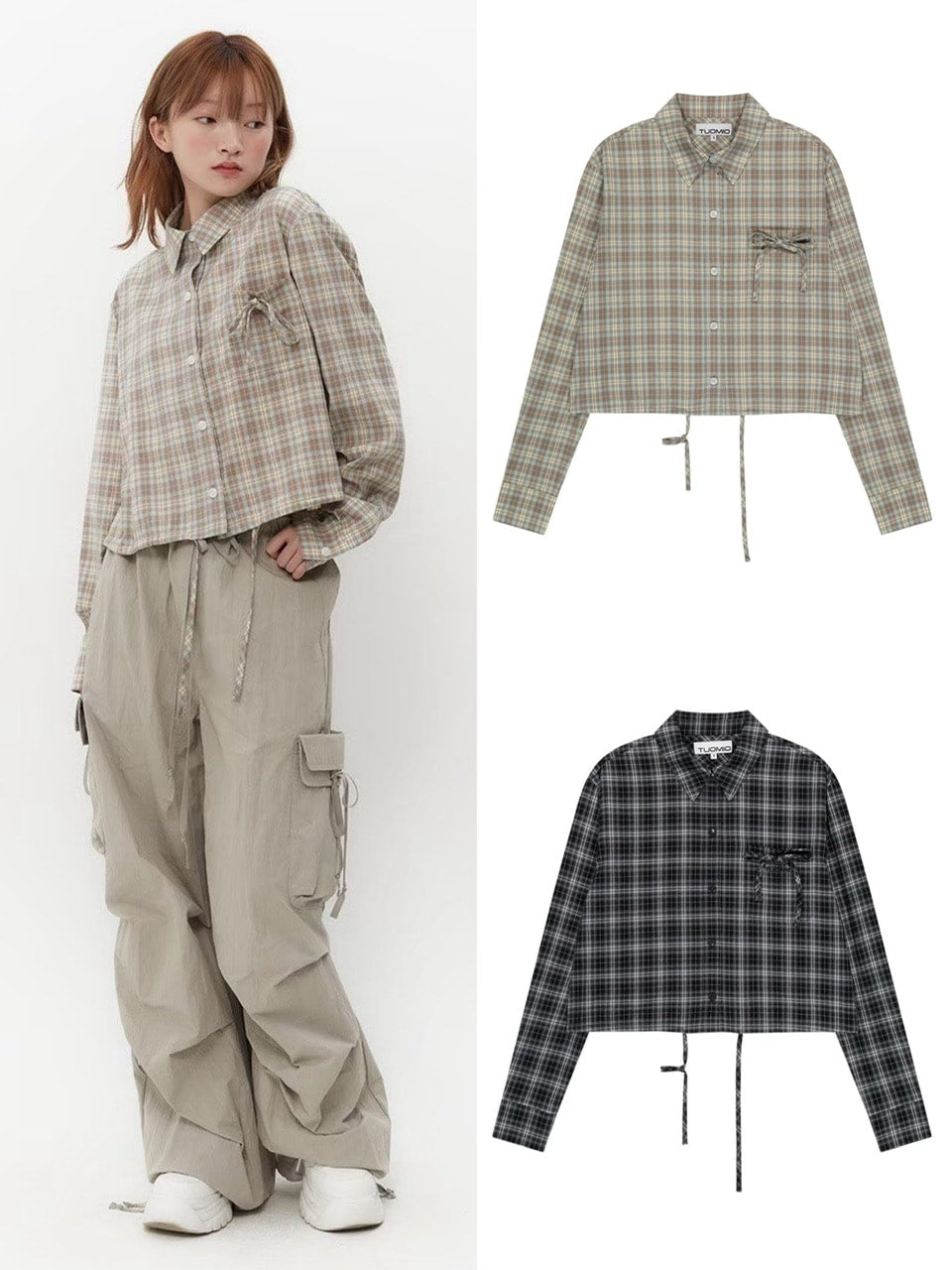 【TUOMIO】STRAPPY CHECK SHIRT