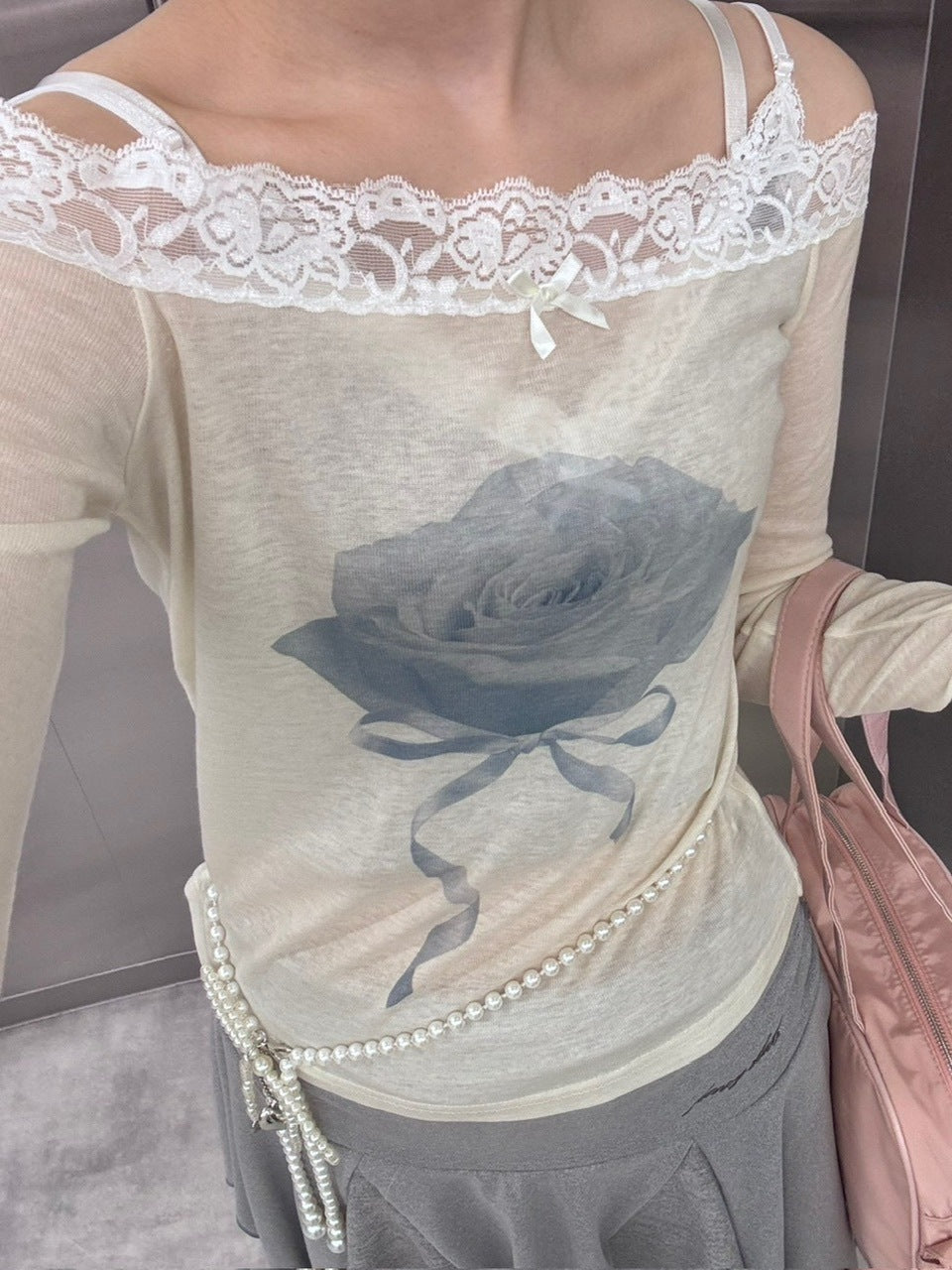 受注制【nmtc +】rose off long sleeve (3color)