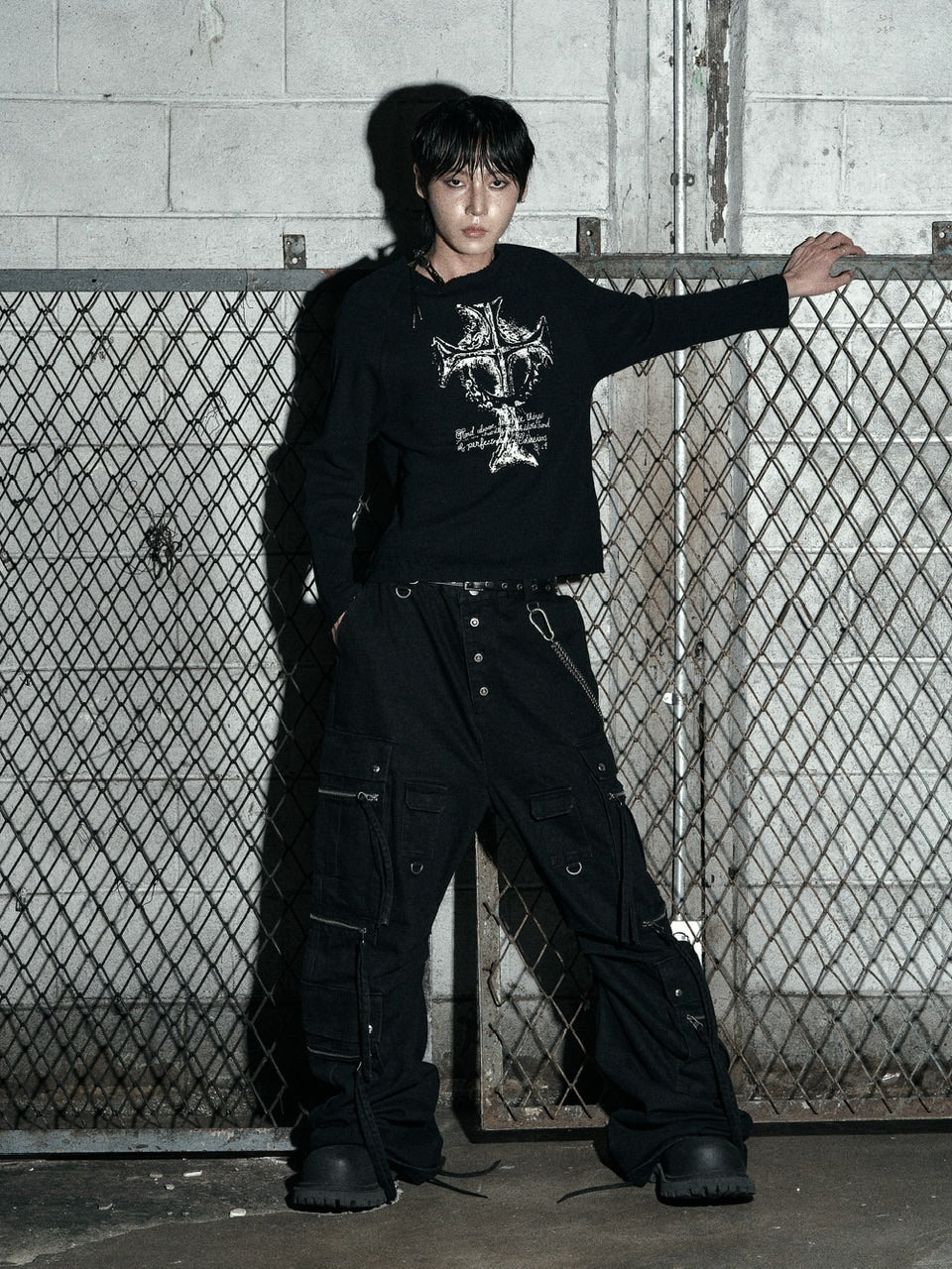 【Rosen Kreuz】CURVE FIT LONG CARGO PANTS