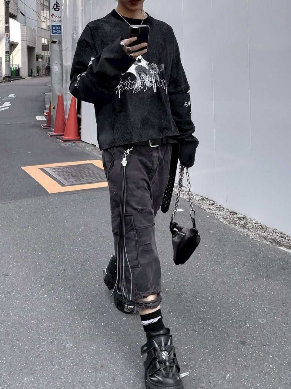 【Never mind the XU】camouflage damage half pants (2color) / 【ネバーマインドザエックスユー】カモフラージュダメージデニムハーフパンツ