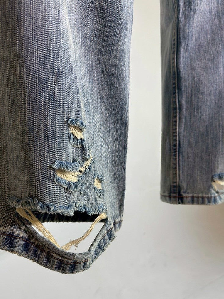 【Cord】Washed Under Cut Denim Pants