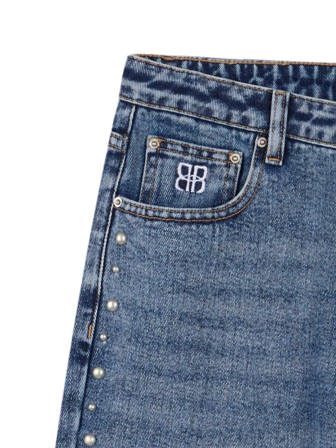 【ROCK CAKE】Studded Line Point Jeans