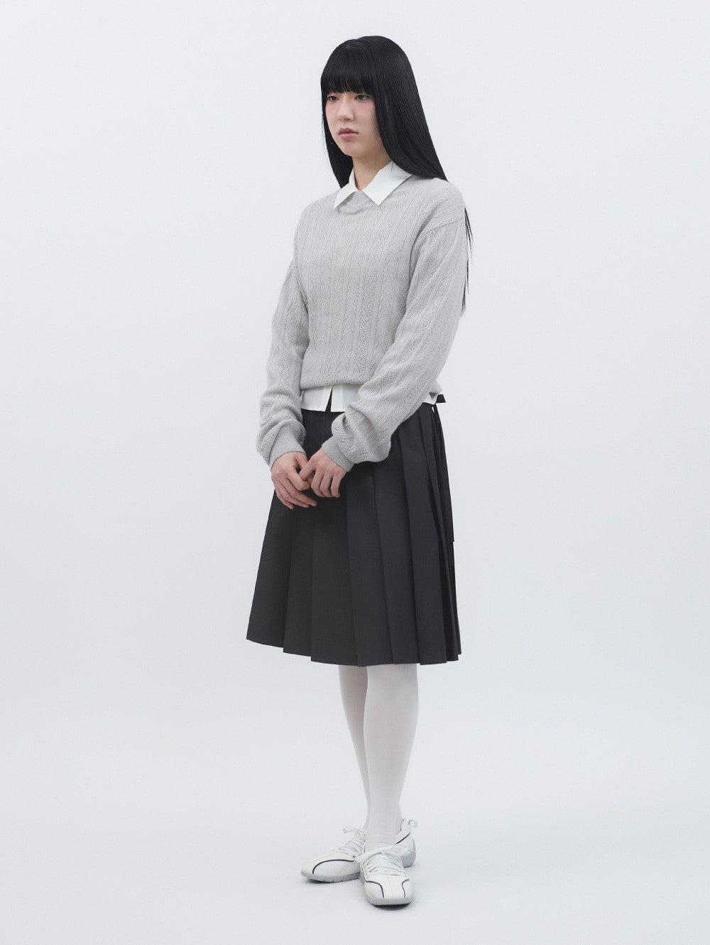 【TUOMIO】MIDI PLEATS RIBBON CULOTTES
