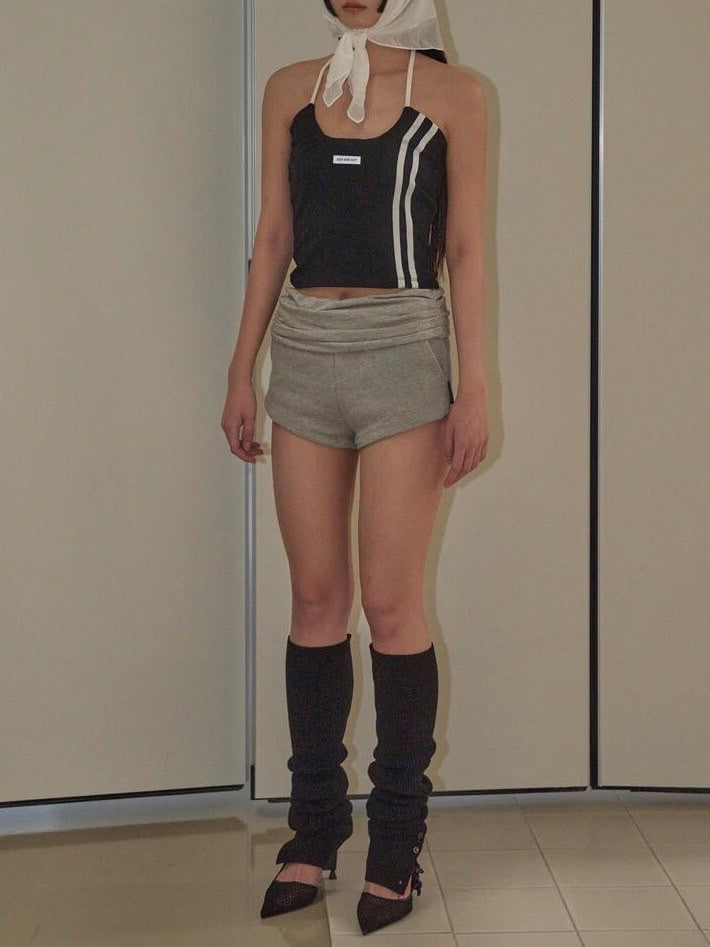 【ODDONEOUT】TWO LINE HALTER NECK TOP