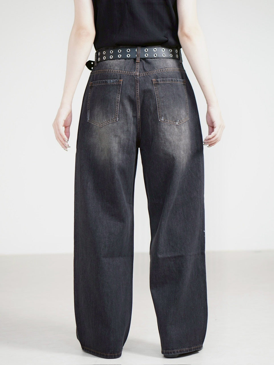 【Chikashitsu +】dirty wash semi wide denim (2color) / 【チカシツプラス】ダーティーウォッシングセミワイドデニムパンツ