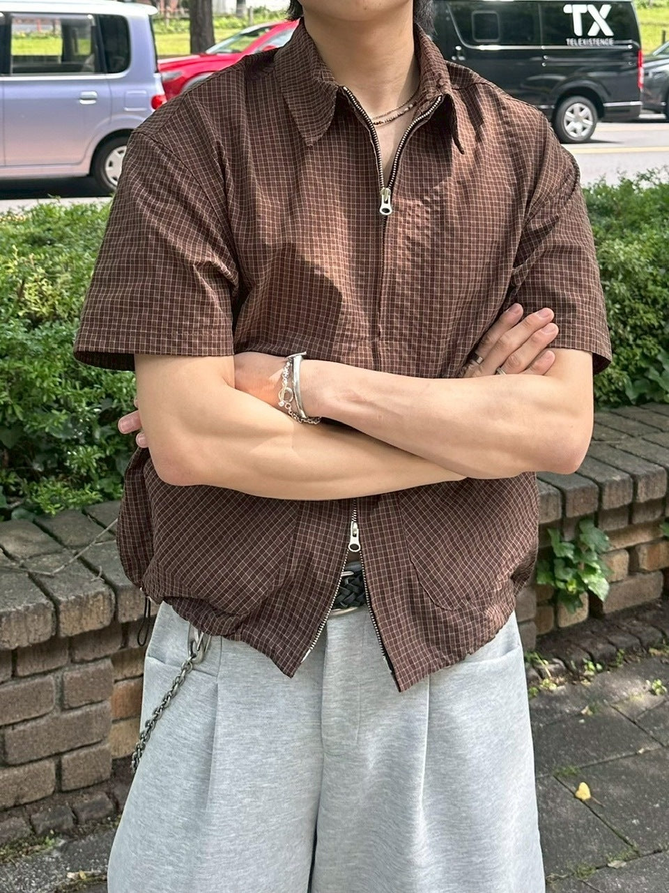 受注制【youll】cropped check shirt jacket (3color)