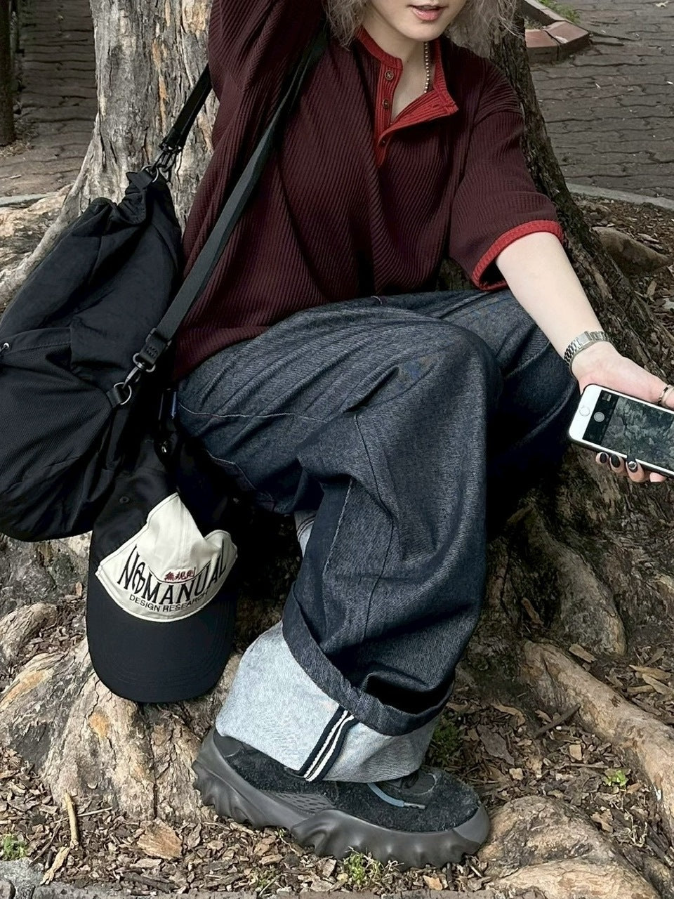 受注制【youll】henry neck waffle tee (3color)