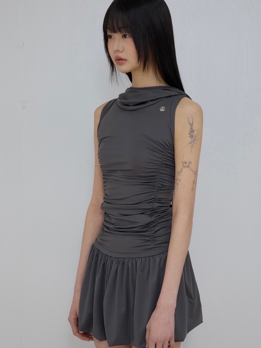 【FLAREUP】Hooded High Neck Dress