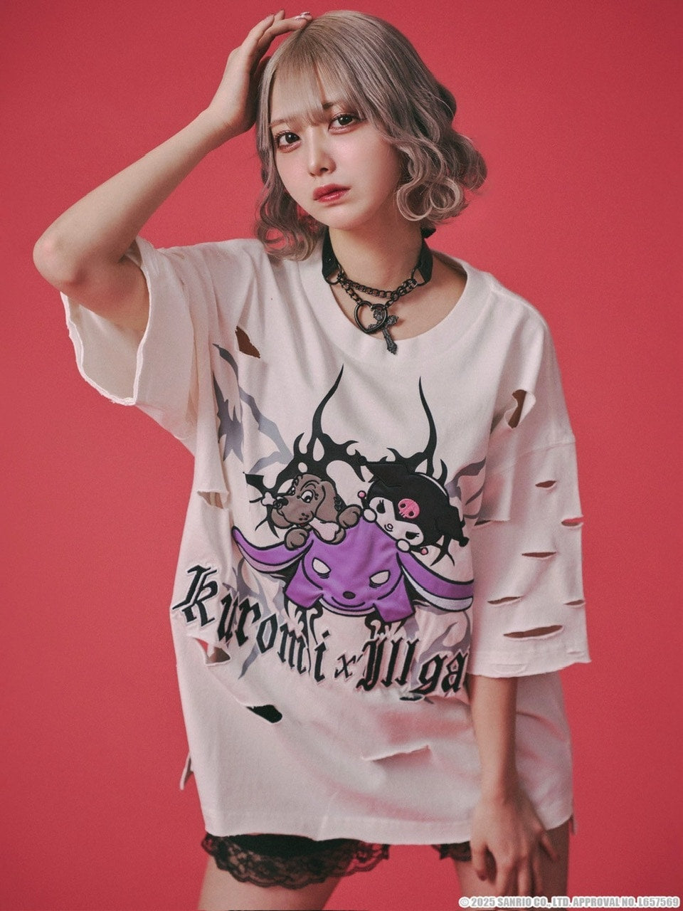 【GALFY×KUROMI】イルガルフィーボロボロ半袖TEE