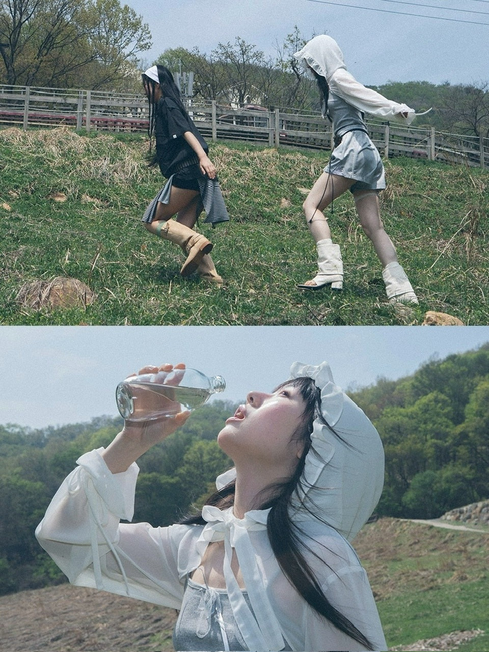 【TUOMIO】LACE STRAP OVERSIZED T-SHIRT / 【トゥオミオ】レースストラップオーバーサイズ半袖Tシャツ