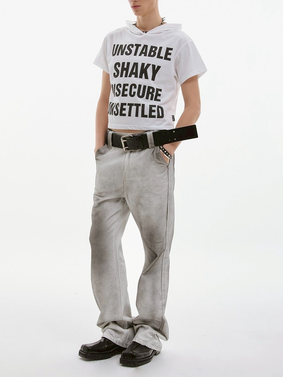 【ESC STUDIO】quadruple shaky hoodie / 【イーエスシーステュディオ】クアドルプルシャイキーロゴフード付き半袖Tシャツ