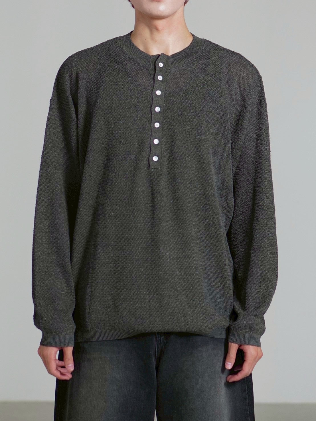 Chikashitsu +】light touch henry neck knit / 【チカシツプラス