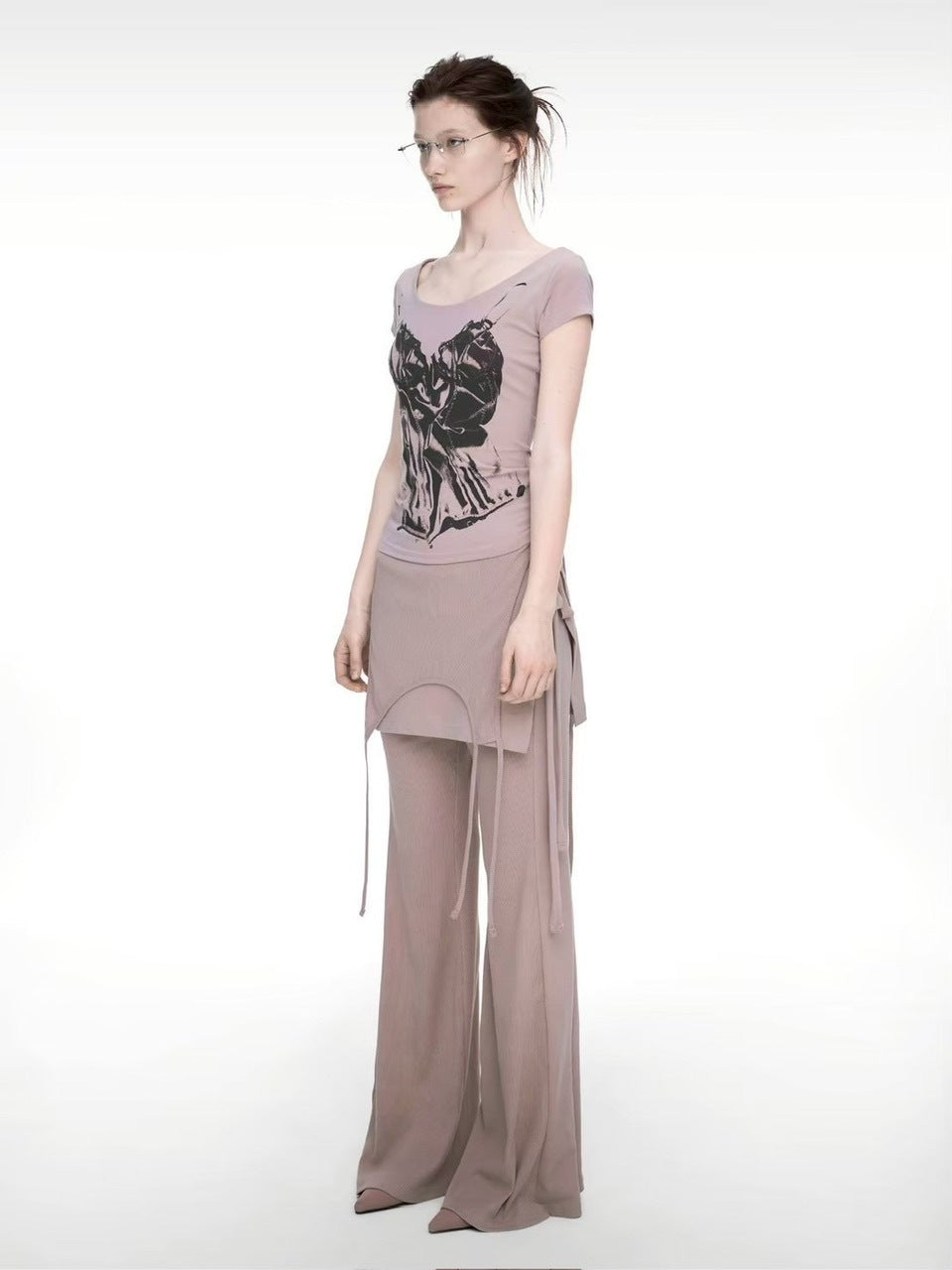 【NACHE】MIXED LAYERED SKIRT PANTS