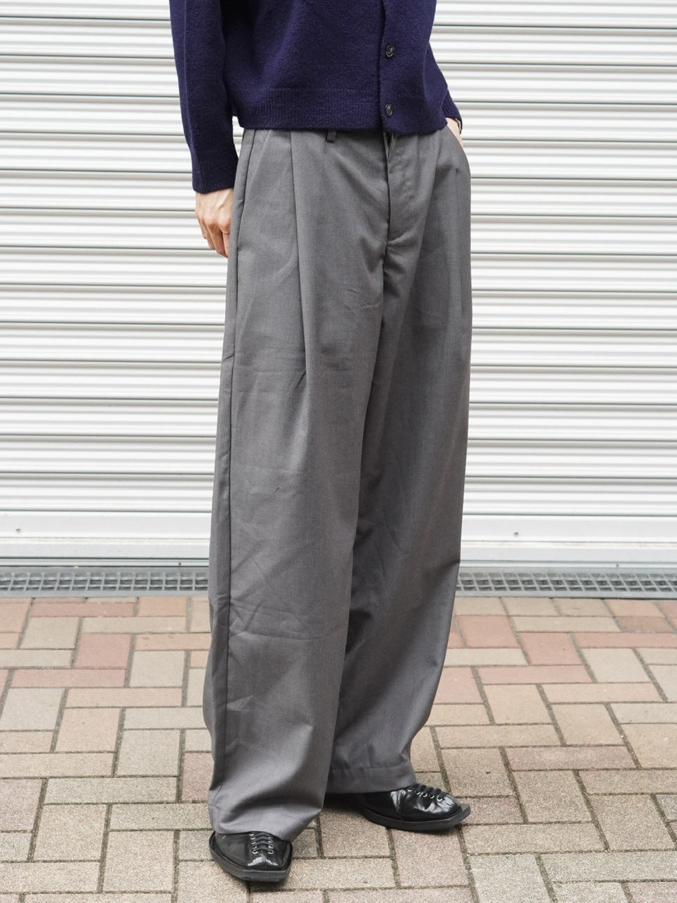 東京店WEB限定受注制【Chikashitsu +】wide tuck drape slacks / 【チカシツプラス】ワイドタックドレープスラックス (2color)