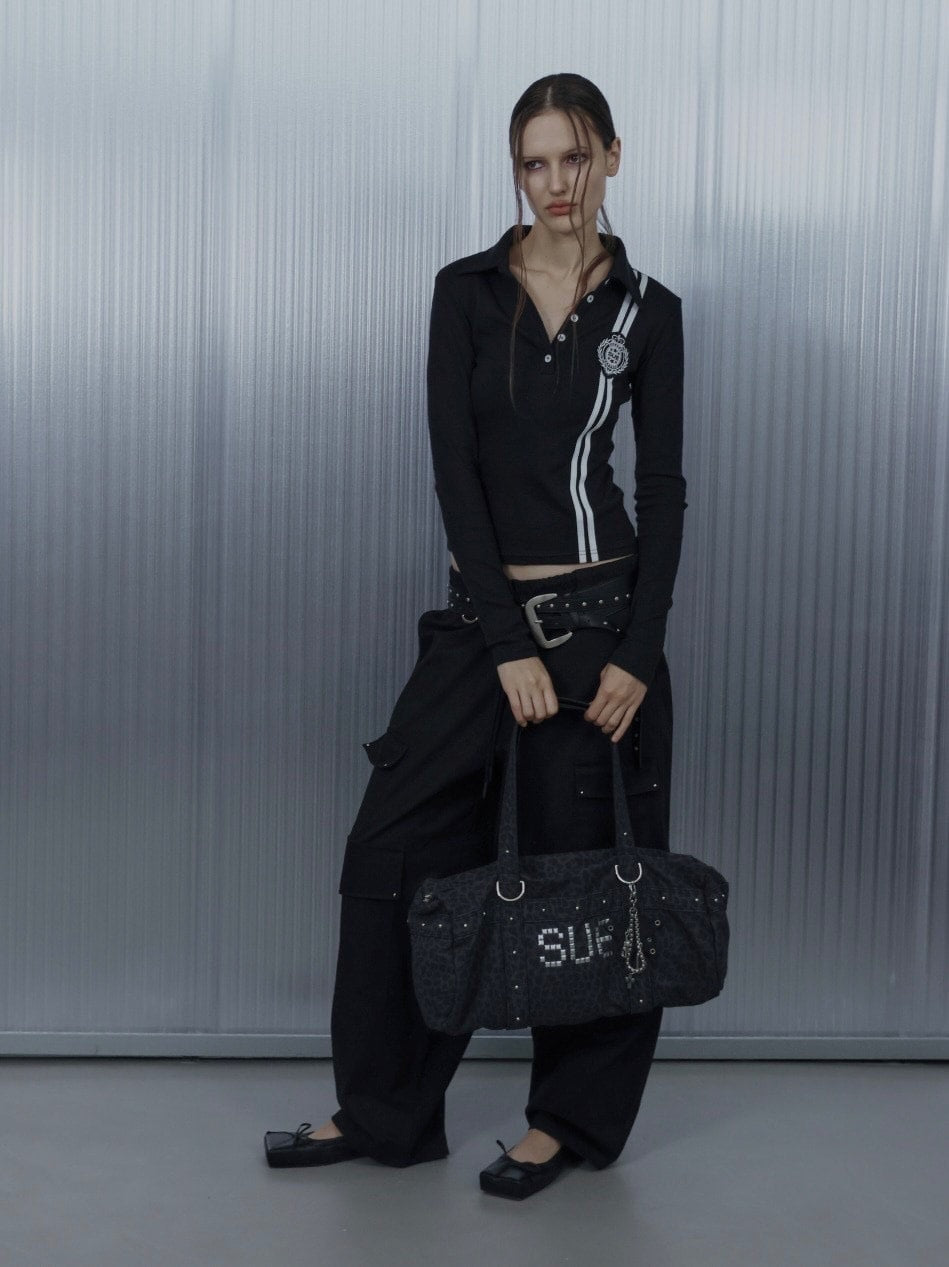 【SETUP‐EXE】WAFFEN LINE COLLAR TEE / 【セットアップエグゼ】ワッフェンラインカラー長袖シャツ