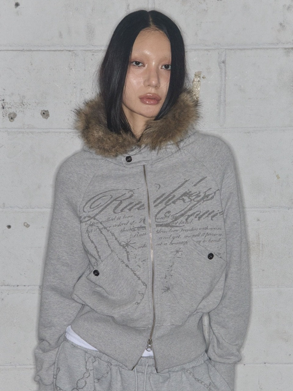 【FANCY CLUB】RUTHLESS FUR HOODED ZIP-UP / 【ファンシークラブ】ルースレスファージップアップパーカー
