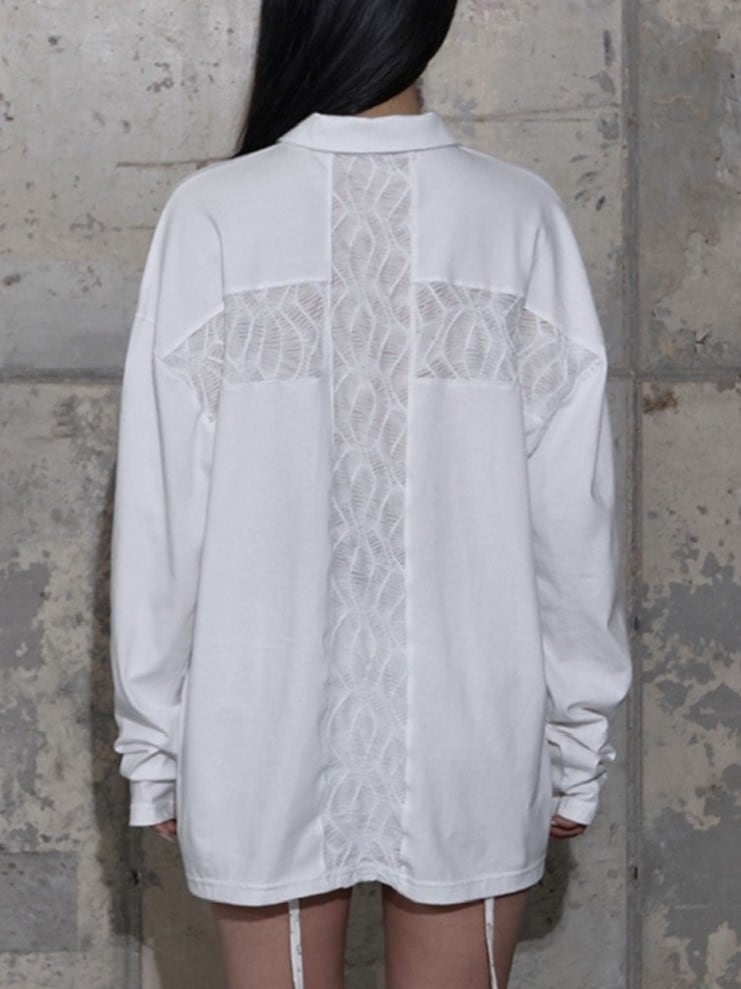 【FANCY CLUB】BACK CROSS OVER FIT COLLAR TEE / 【ファンシークラブ】バッククロスオーバーフィットカラー長袖Ｔシャツ