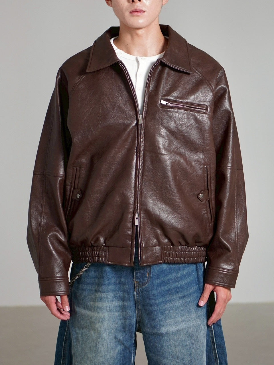 受注制【Chikashitsu +】bomber synthetic material jacket / 【チカシツプラス】ボンバーシンセティックマテリアルジャケット (2color)