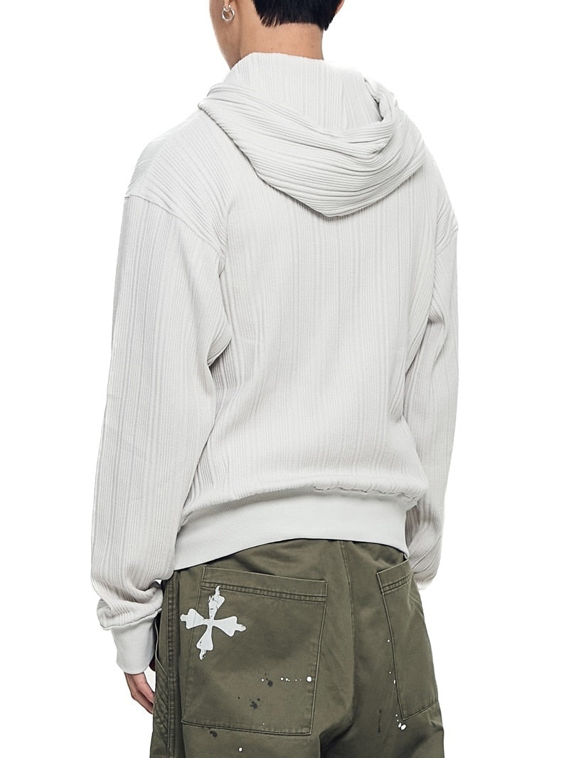 【AAKAM】Knitted Zip-Up Hoodie