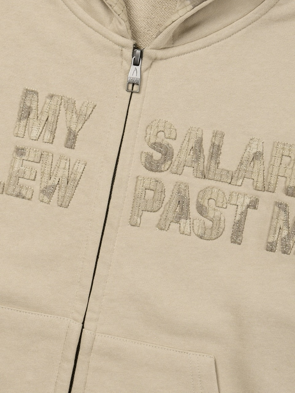 【AAKAM】Contrast Patch Zip-Up Hoodie