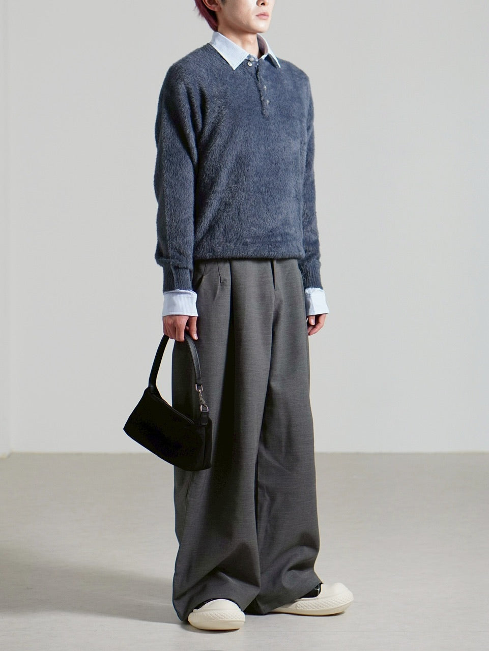 受注制【Chikashitsu +】henley neck hairy knit (5color) – PRESSING