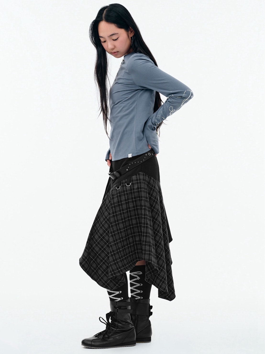 【TUOMIO】LAYERED ASYMMETRIC SKIRT / 【トゥオミオ】レイヤードアシンメトリースカート